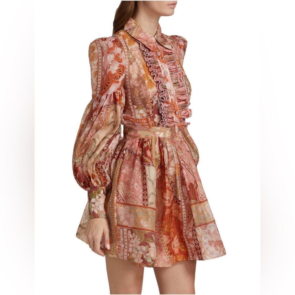 Zimmermann Kaleidoscope Tuxedo Frill Minidress size 0/ us size 2-4 - Picture 4 of 15